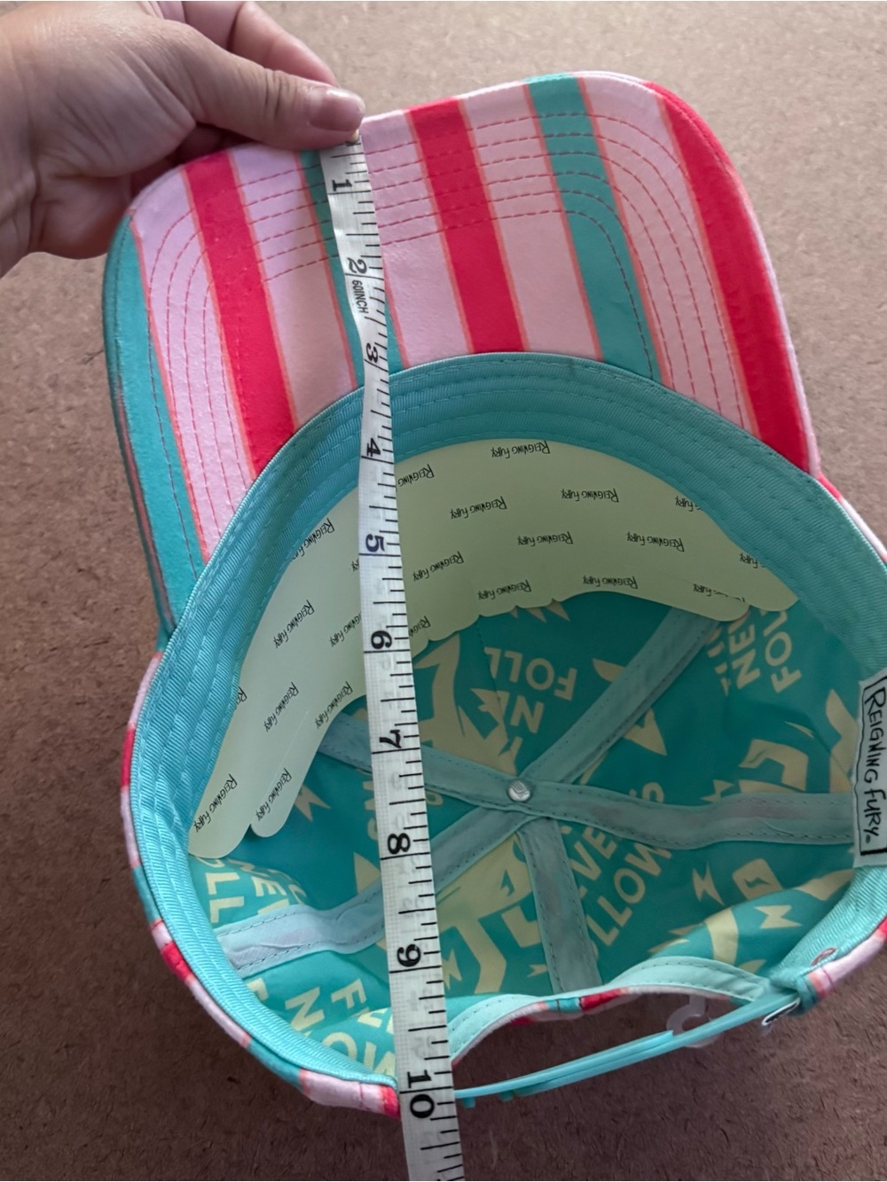 Reigning Fury Striped Pink & Teal Cap - Picture 4 of 5
